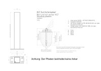 Zaunpfosten 60 x 60 mm mit Fußplatte RAL 7016 anthrazit matt 105 cm