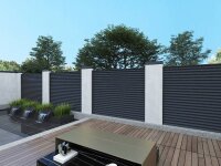 Zaunfeld Alumax L200 cm x H120 cm Feld mit Systemschiene RAL 7016