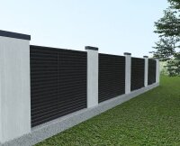Zaunfeld Alumax L200 cm x H120 cm Feld mit Systemschiene RAL 7016